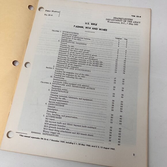 Vtg Army TM 9-1005- 249-20 & FM 23-8 Special Tool Service Handbook 9-170 M16-M14 - Picture 3 of 16